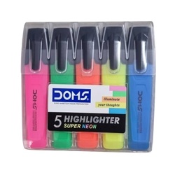 DOMS Highlighter Super Neon - Set of 5 Colours
